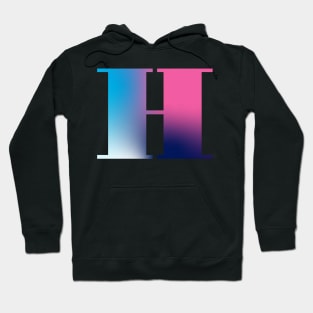 Capital Letter H Monogram Gradient Pink Blue White Hoodie